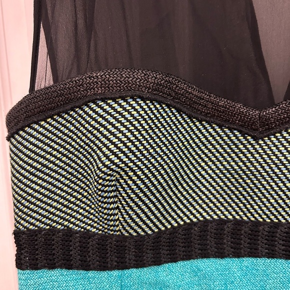 Missoni Teal and Black Dress with Black Illusion Neckline, Sz S - Picture 8 of 8